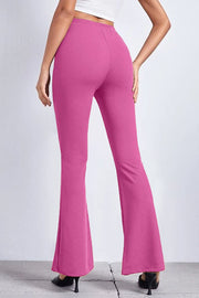 Textured flare leggings in hot pink with a comfortable fit.