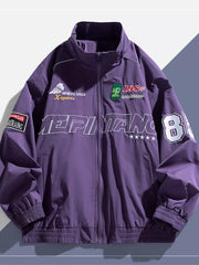 Racing-inspired Zip-up Coat For Men