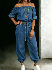 Chic Off-shoulder Pocketed Romper