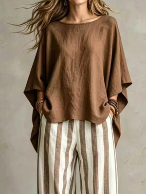Solid Color Top And Pants Two-piece Set Plus Size, editorial view
