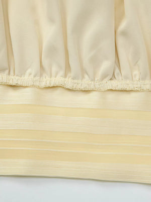 Yellow ruched halter cami top with striped detail