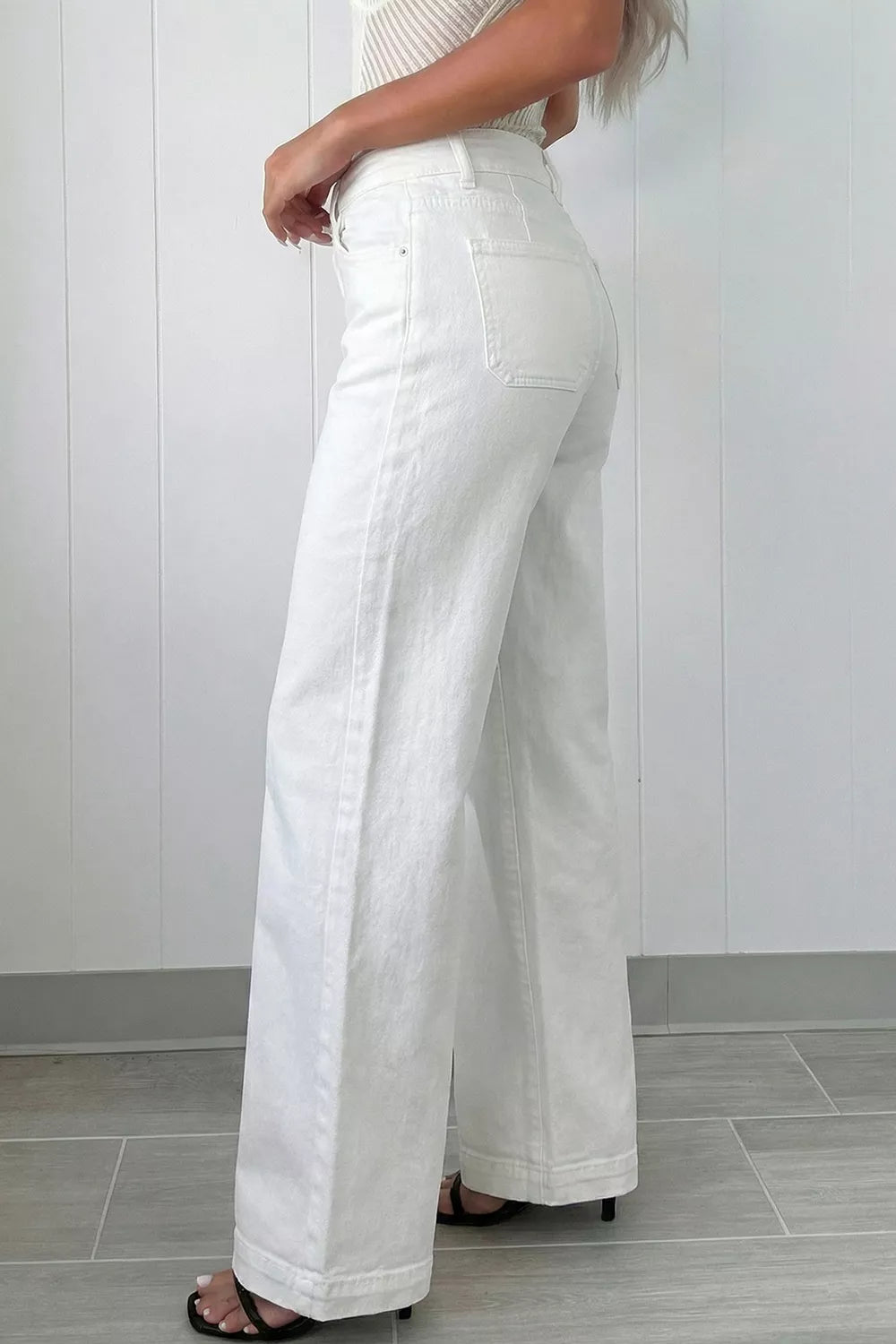 2-button High Waist Wide Leg Jeans, side view