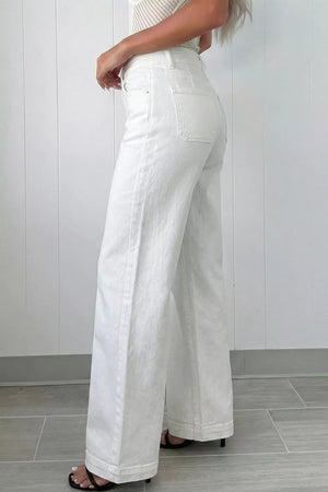 2-button High Waist Wide Leg Jeans, side view