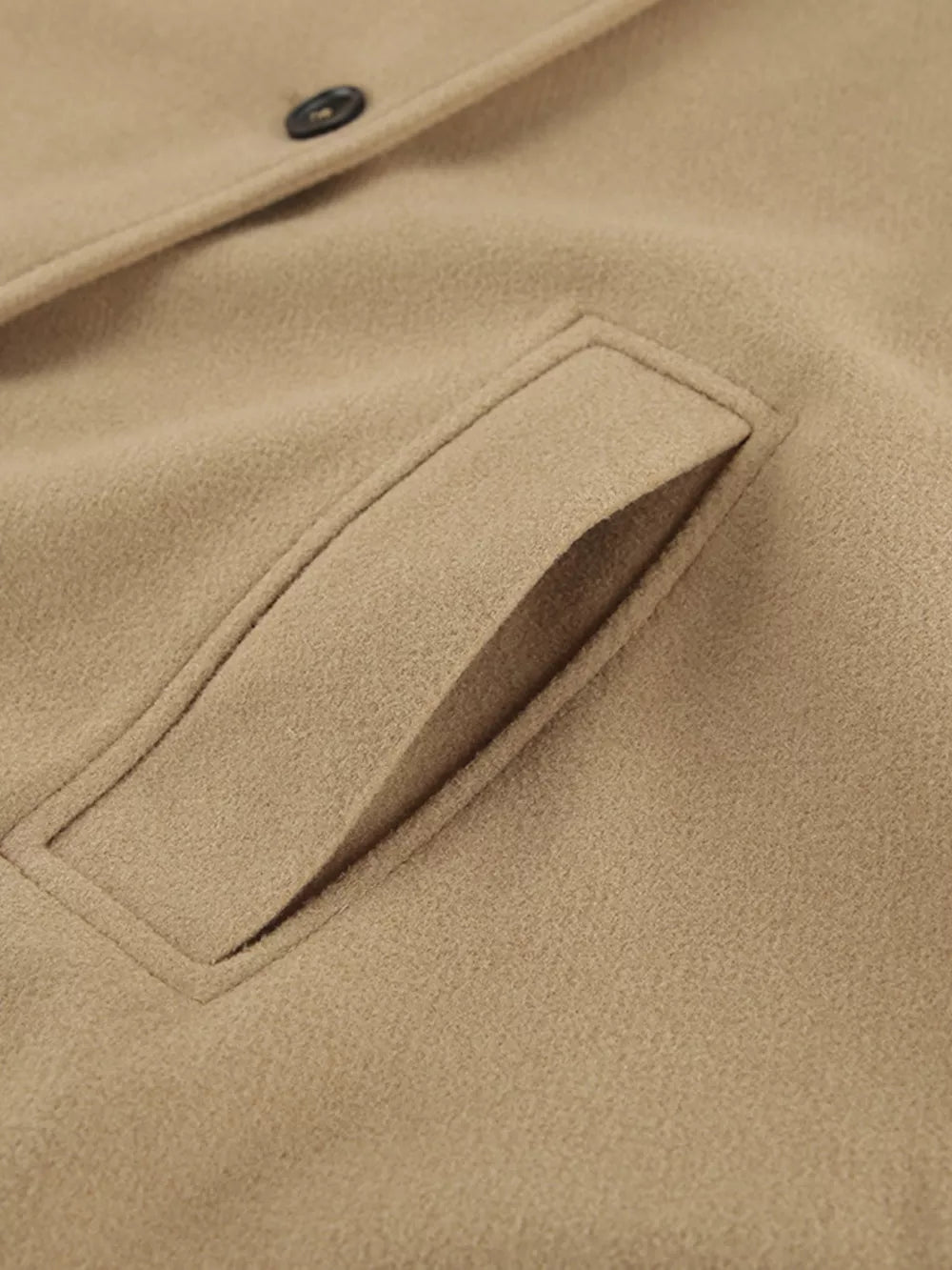 Oversized Lapel Collar Button-down Coat in Brown, view 16