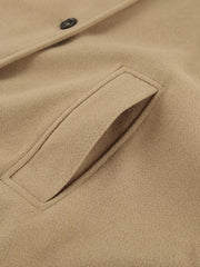Oversized Lapel Collar Button-down Coat in Brown, view 16