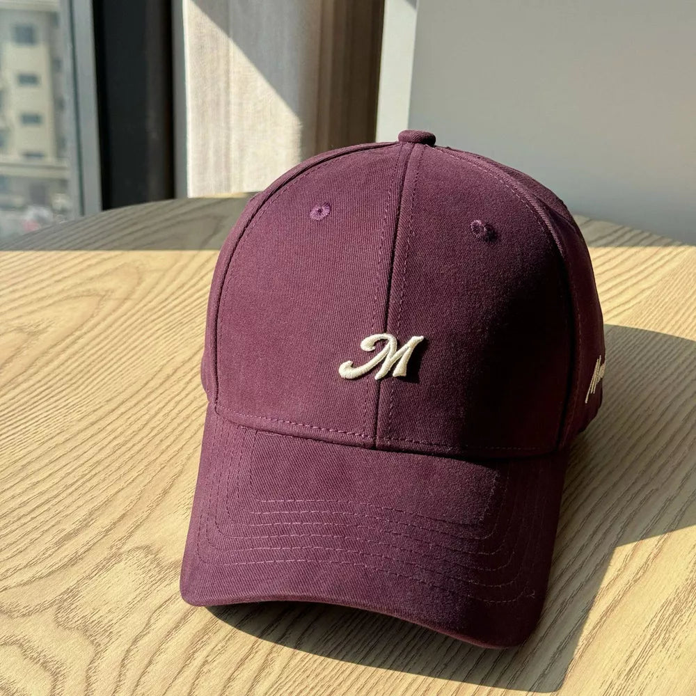Embroidered Letter Baseball Cap, side view