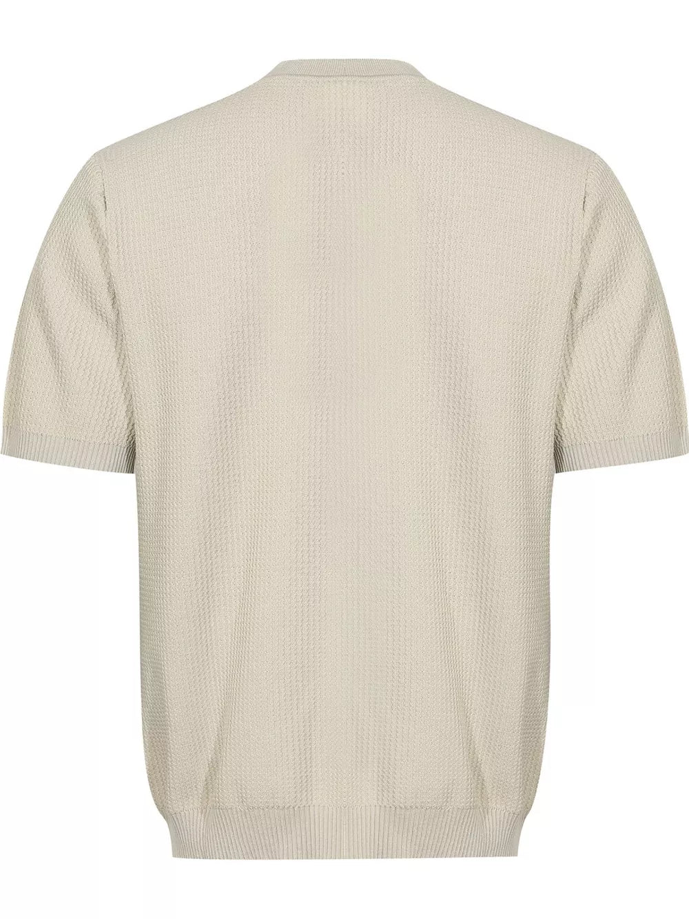 Men's Textured Knit Henley Top in Grey, side view