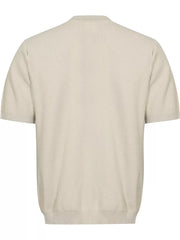 Men's Textured Knit Henley Top in Grey, side view
