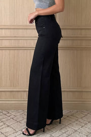 2-button High Waist Flared Jeans, back view