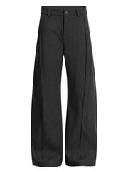 Men's Wide-legged Pleated Pants in Grey, front view