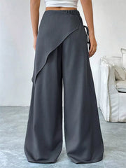 High-waisted Wrap Detail Wide-leg Pants