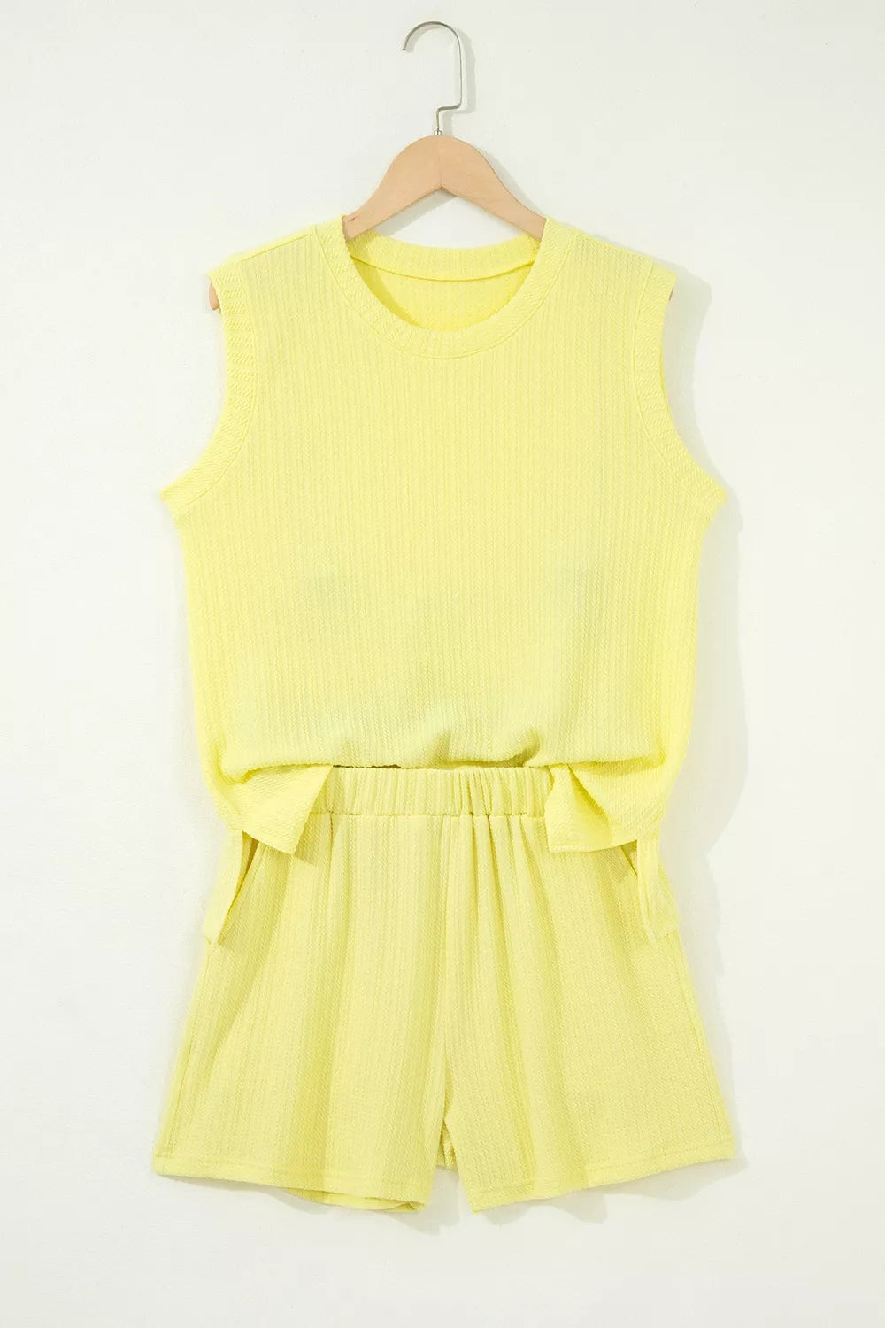 Ribbed Knit Tank And Shorts Set, model styling view
