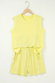 Ribbed Knit Tank And Shorts Set, model styling view