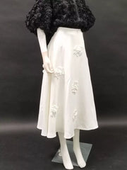 Floral Embellished High-waist Midi Skirt