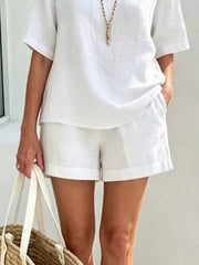 Full Size Half Sleeve Top And Shorts Set, side view