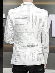 Distinctive Newspaper Print Men's Blazer