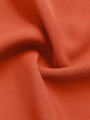 Orange-red ruched sleeve v-neck maxi dress fabric detail