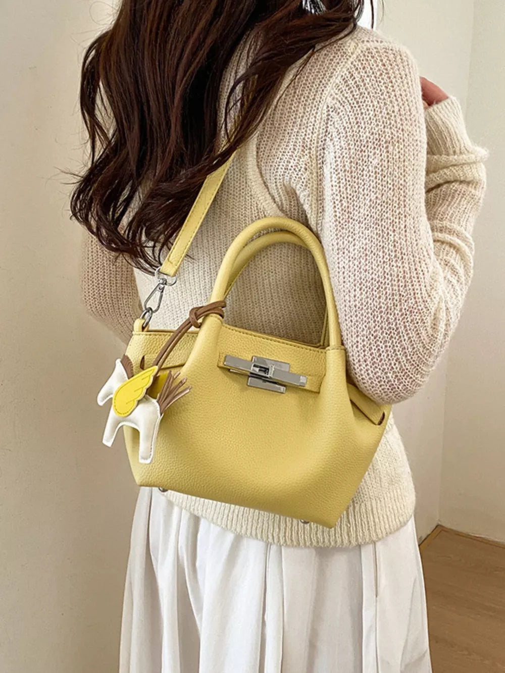 Top Handle Mini Crossbody Bag in Yellow, product detail