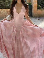 100% polyester Care instructions: Machine wash cold maxi dress in Blush Pink with A-line silhouette