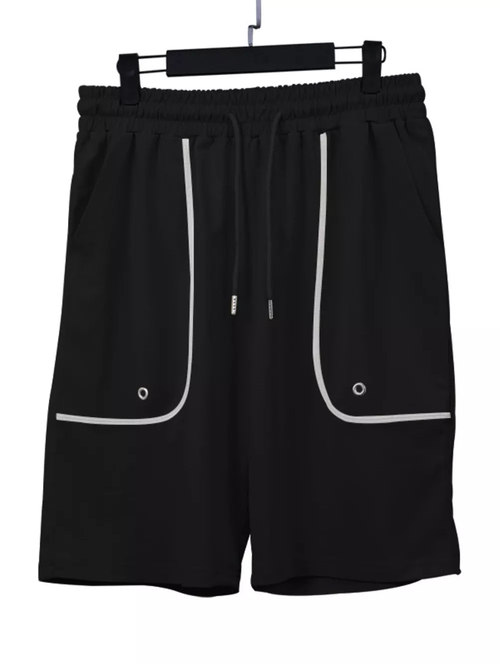 Men's Casual Short Sleeve T-shirt And Shorts Set in Black, product detail