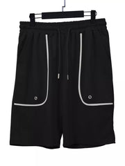 Men's Casual Short Sleeve T-shirt And Shorts Set in Black, product detail