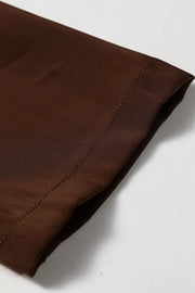button-up shirt in Dark Brown with collared and long sleeve