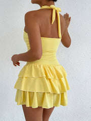 Chic Tiered Ruffle Halter Dress