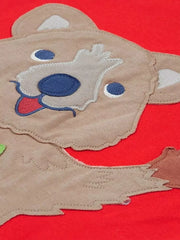 Red toddler t-shirt with a playful quokka appliqué.