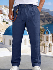 Men's Casual Drawstring Pants With Pockets