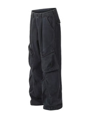 Haze Gray cargo sweatpants with multiple utility pockets and a relaxed fit.
