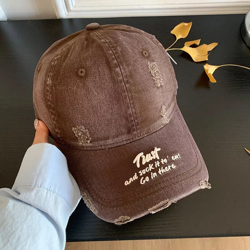 Worn-in Embroidered Cotton Baseball Hat