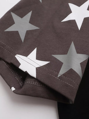 Men's Star Raglan Sleeve T-shirt in White, model styling view