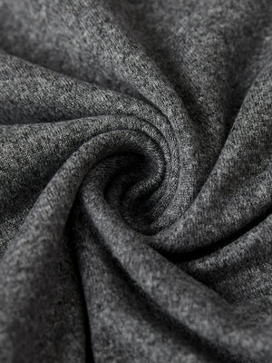 Gray heather knit t-shirt, 100% polyester fabric detail
