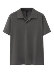 Water Wave Gray short sleeve polo shirt with classic fit and spread collar