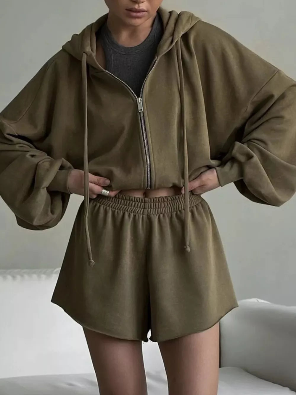 Zip-up Mini Jacket, front view