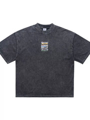 Men's Vintage Washed Cassette Tape T-shirt, model styling view