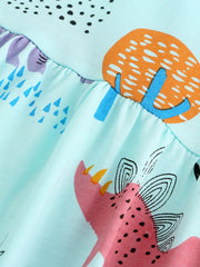 Dinosaur Adventure A-line Dress For Kids