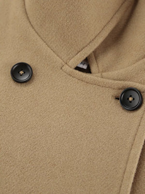 Oversized Lapel Collar Button-down Coat in Brown, view 18