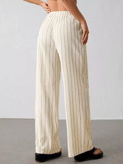 Striped Wide-leg Drawstring Pants, view 21