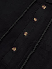 Casual Hooded Shirt With Button Placket