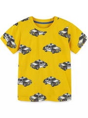 Playful Police Car Toddler T-shirt & Shorts Set