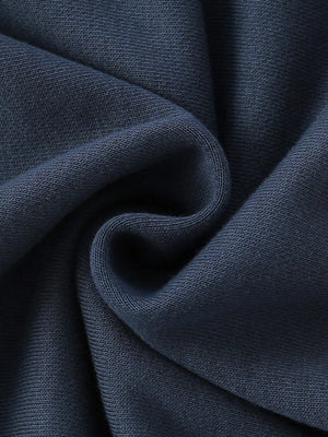 Dark navy 100% cotton sweatshirt fabric detail
