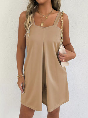 Sweetheart Neck Wide Strap Romper, editorial view