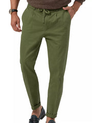 Men's Casual Drawstring Pants Plus Size in Deep Teal, close-up detail