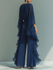 Elegant Sheer Ruffled Two-piece Set