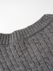 Men's Ribbed Short Sleeve Knit Top in Gray, fabric detail