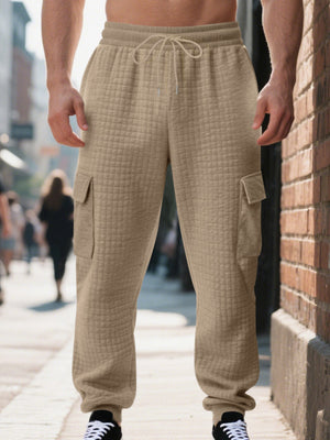 Men's Textured Cargo Joggers Plus Size, product detail