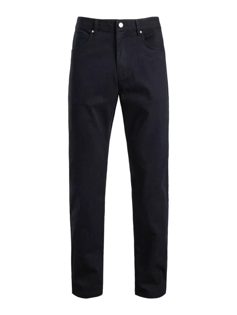 Black cotton sweatpants with a classic fit and comfortable feel.