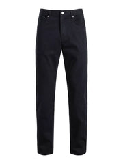 Black cotton sweatpants with a classic fit and comfortable feel.