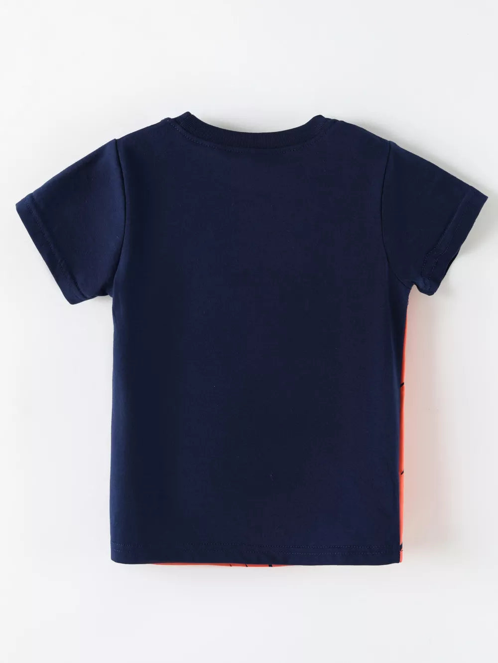 Children's Lion Graphic Round Neck T-shirt, back view